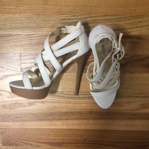 Strappy White Heeled Sandal